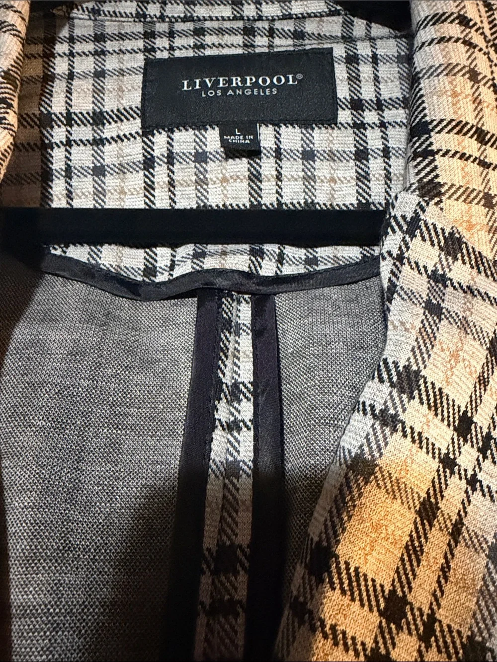 Liverpool Beige and Black Plaid Blazer